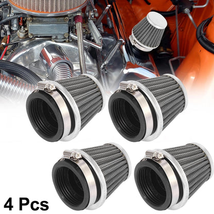 4 x 50mm Motorcycle Air Filter Cleaner Round Tapered for Universal