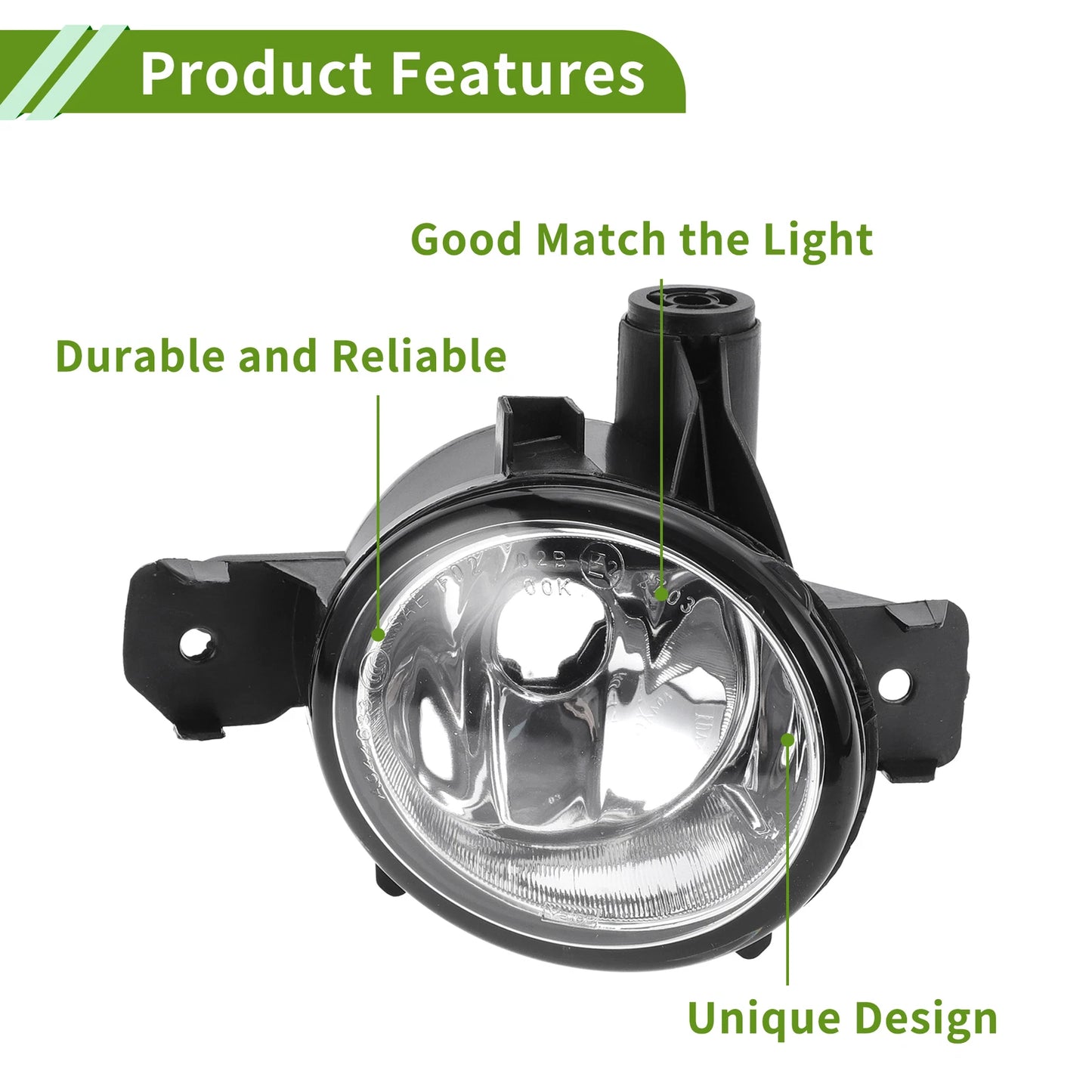 Right Fog Light Grill for BMW X5 2007-2010 (1 x Clear, Black)