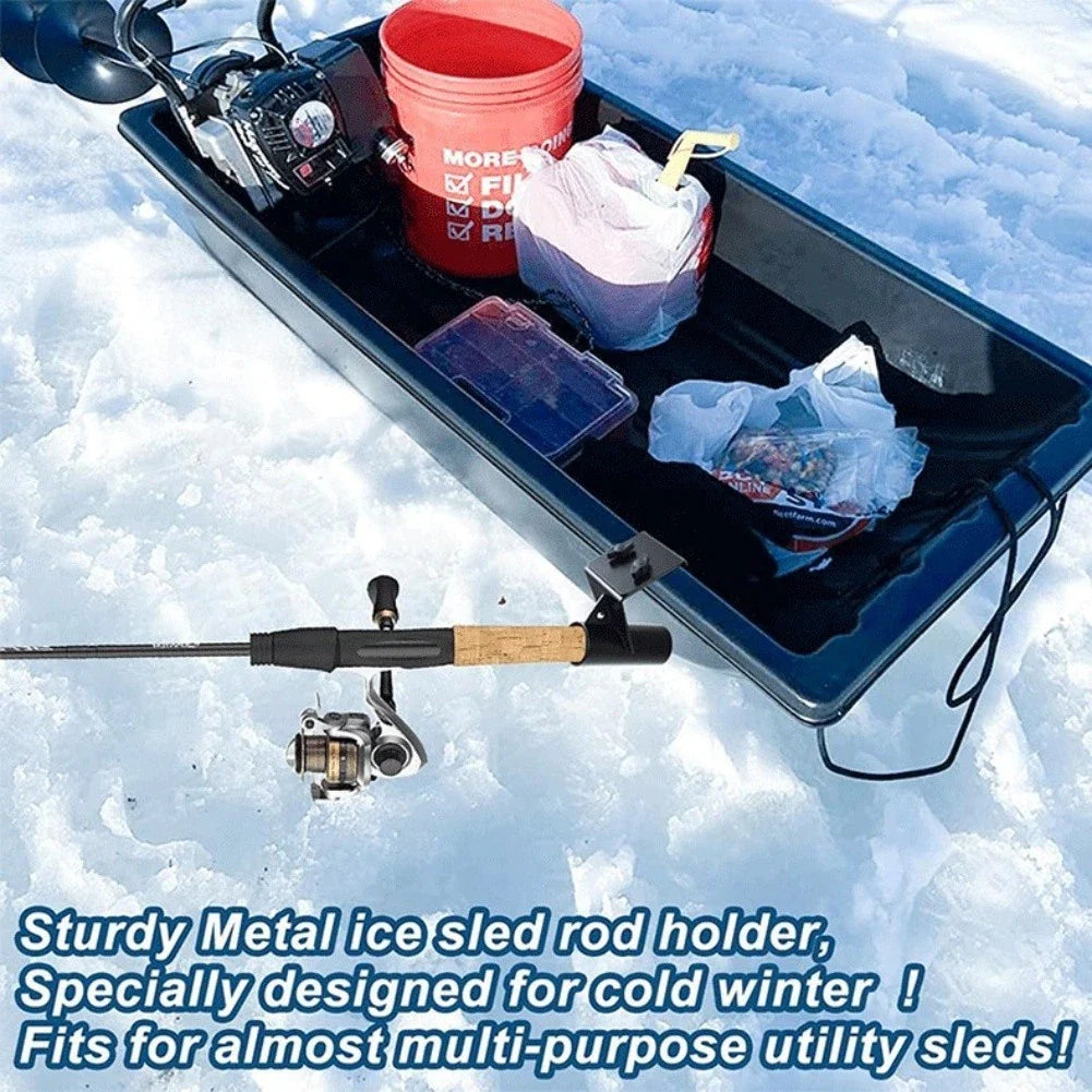 Carbon Steel Ice Fishing Rod Holder Adjustable for Sled/Boat Mount