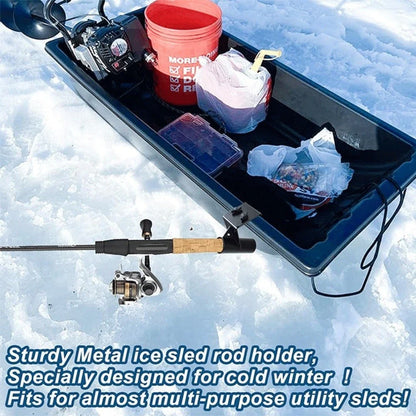 Carbon Steel Ice Fishing Rod Holder Adjustable for Sled/Boat Mount