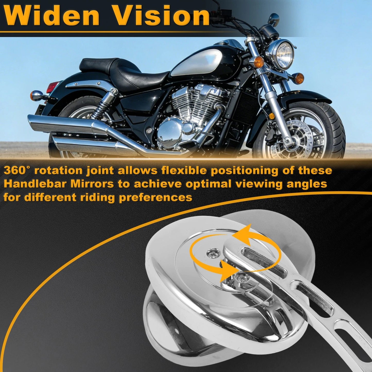 1 Set Motorcycle Rear View Mirrors for Suzuki Marauder VZ800 (1998–2005)
