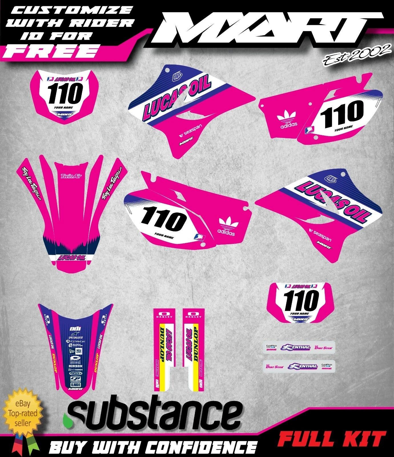 Active Pink Graphic Kit for Yamaha TTR 230 (2005-2020)