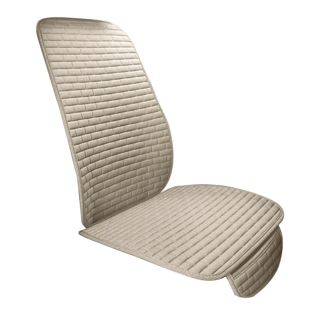 Beige Front Seat Cushion Cover for Car - Anti-Slip Protector Mat Accessories