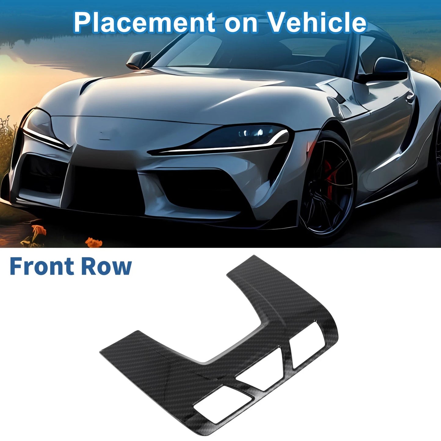 Front Row Headlight Trim Bezel for Toyota Supra GR 2020-2022 Carbon Fiber