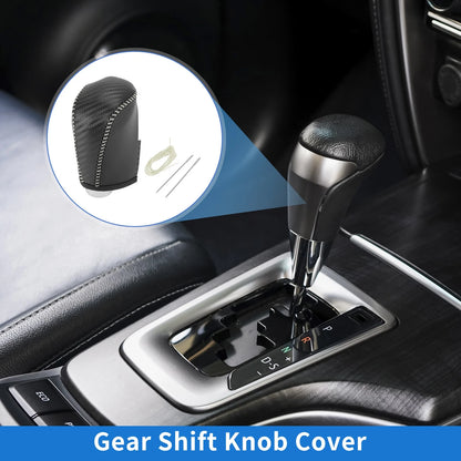 Car Gear Shift Knob Cover for Nissan Altima (2019-2024) Black Carbon Fiber