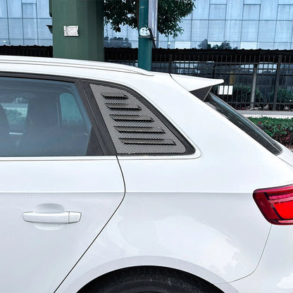 Carbon Style Window Louver Shutter Covers for Audi A3 S3 Sportback (2014–2020)