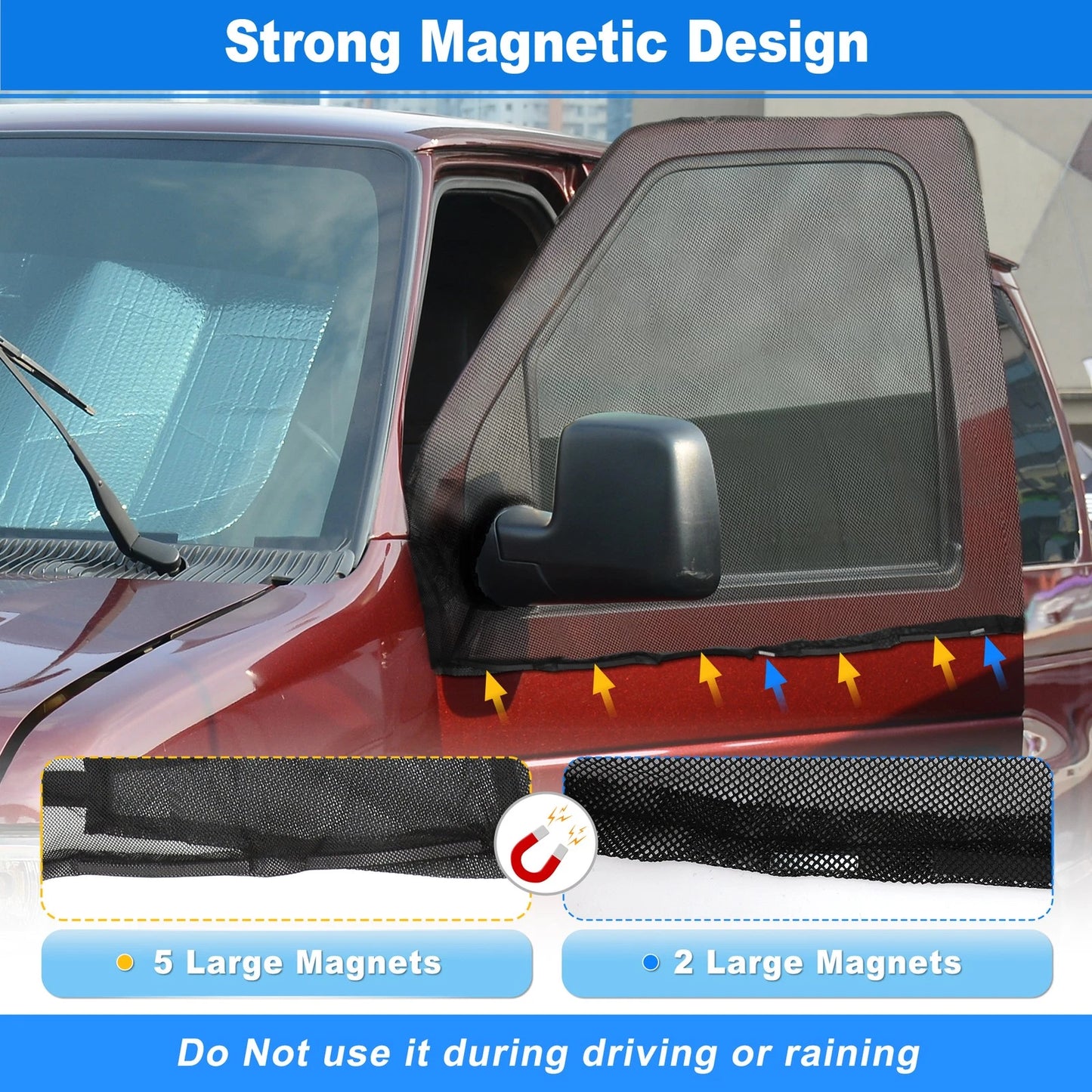 Magnetic Mosquito Screen for Ford Transit Connect 2002-2025, 47x31in
