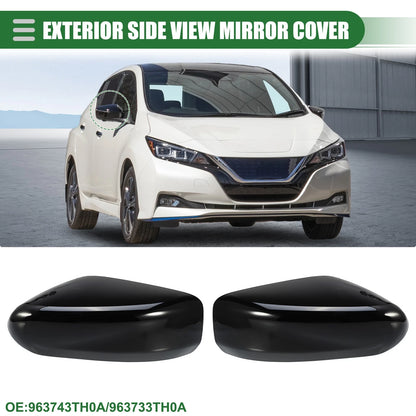 Gloss Black Left Right Rearview Mirror Covers for Nissan Altima (2013-2018)