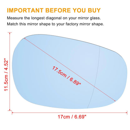 Heated Rearview Right Mirror Glass with Backing Plate for BMW 328i (2007-2013)