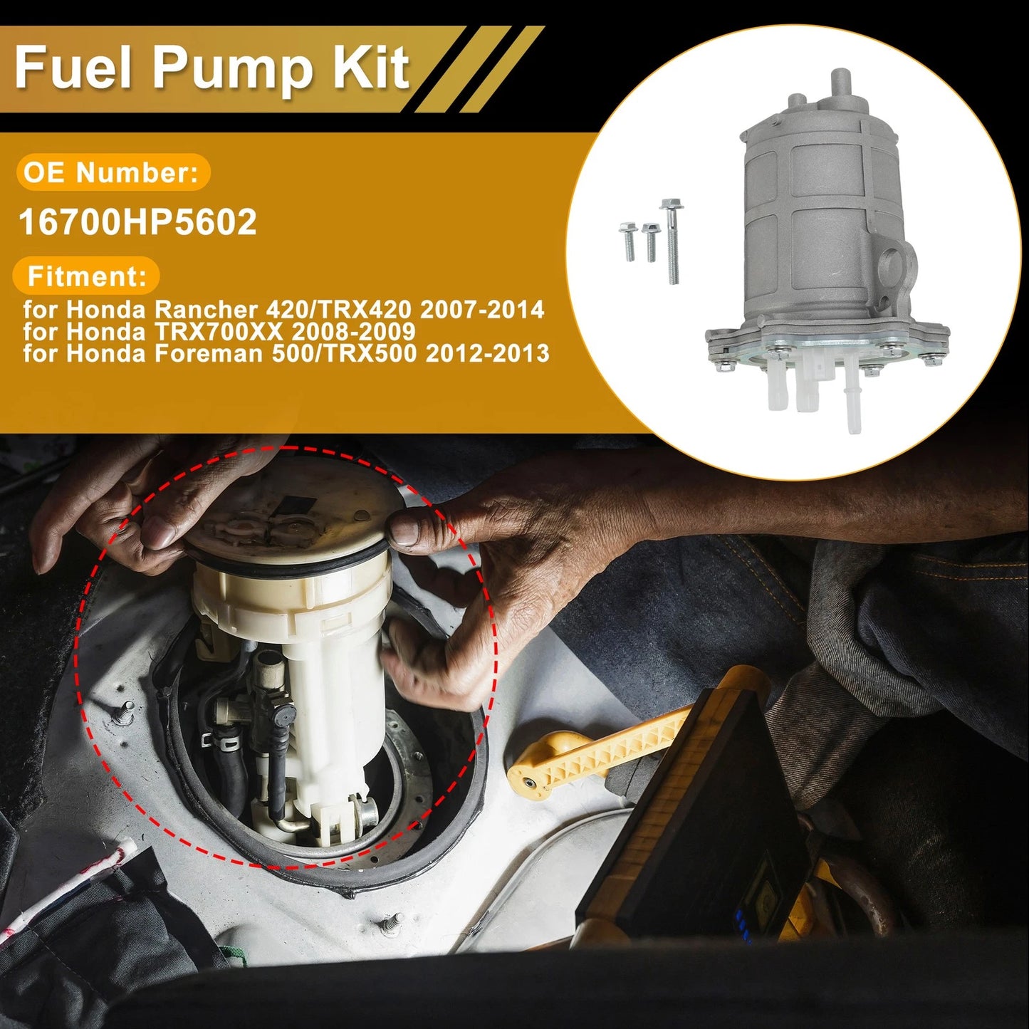 Fuel Pump for Honda Rancher 420/TRX420 2007-2014 (Metal)
