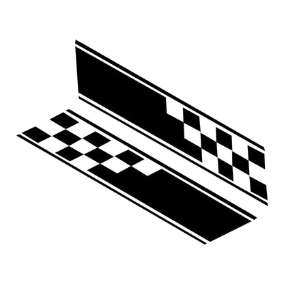 Black Racing Car Side Door Vinyl Stickers