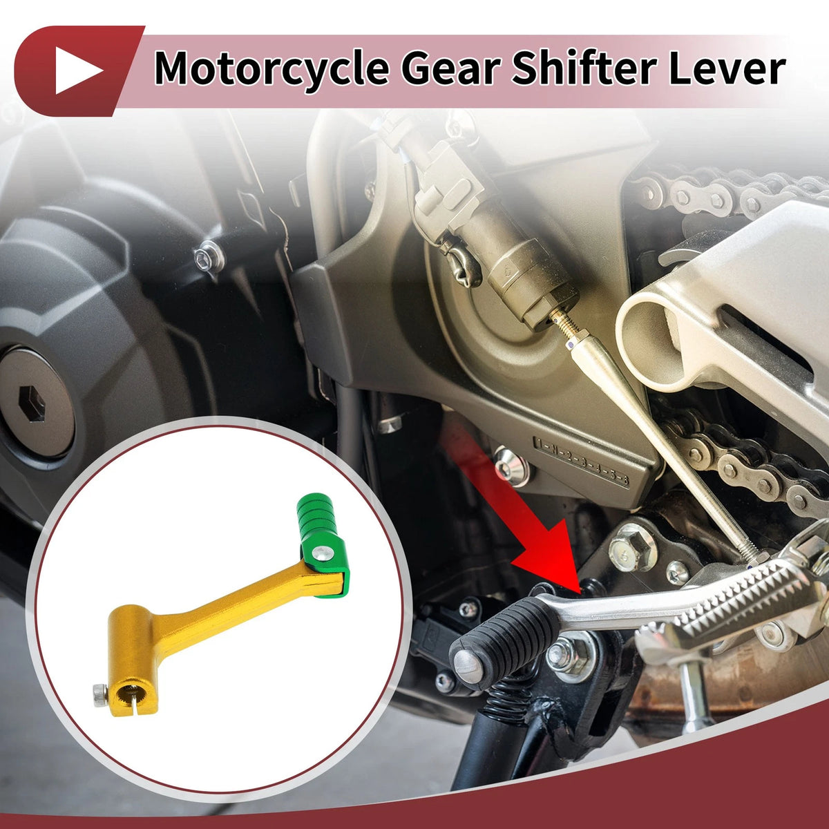 Shifter Lever / Folding / Gold Tone Green for Bosuer Cheetah