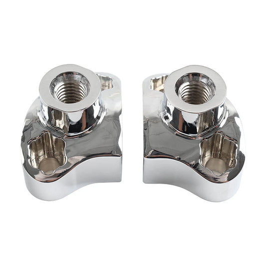 1" CNC Handlebar Risers w/Mount Screws Chrome for Harley Davidson