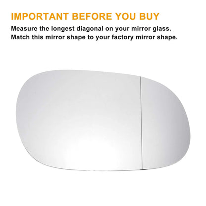 Right Side Heated White Mirror Glass for Mitsubishi Carisma (1995-2006)
