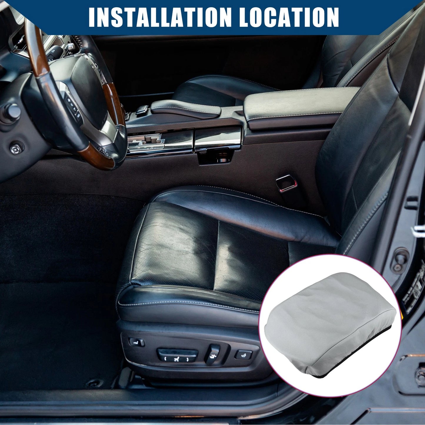 Center Console Armrest Cover for Ford Fusion (2010-2012) - Neoprene Gray