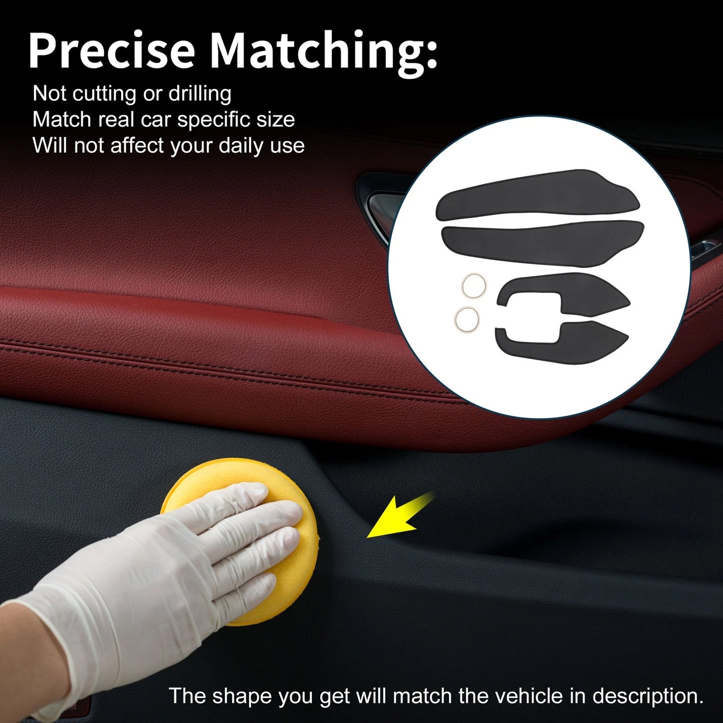 Black Door Anti Kick Pad Sticker Protector for Volvo XC60 (2015-2017)