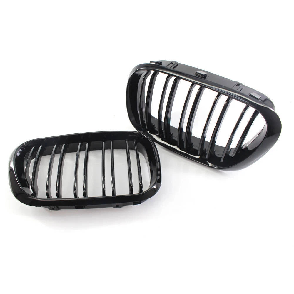 Gloss Black Dual Slat Bumper Grille Kidney Grill for BMW X5 (2000–2006)