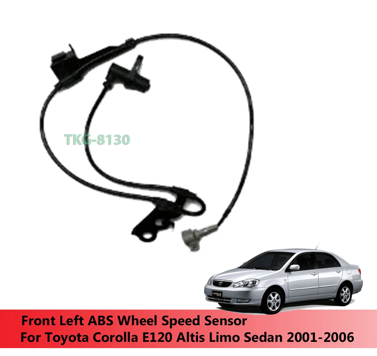 Front Left ABS Wheel Speed Sensor for Toyota Corolla E12 (2001-2006)