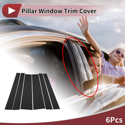 6 Pcs Car Door Pillar Window Trim for Toyota Noah (2020-2023) Black