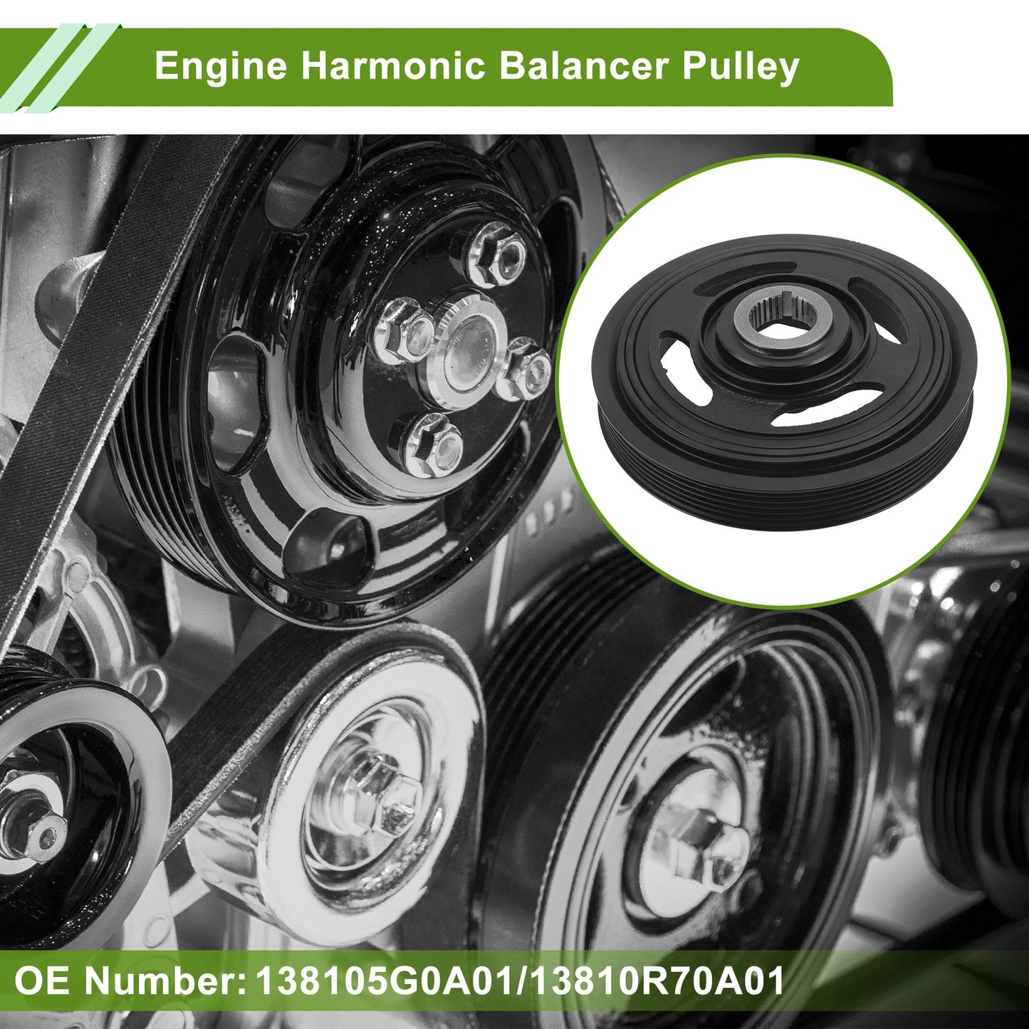 Engine Harmonic Balancer Crankshaft Pulley for Honda Pilot (2009-2020)