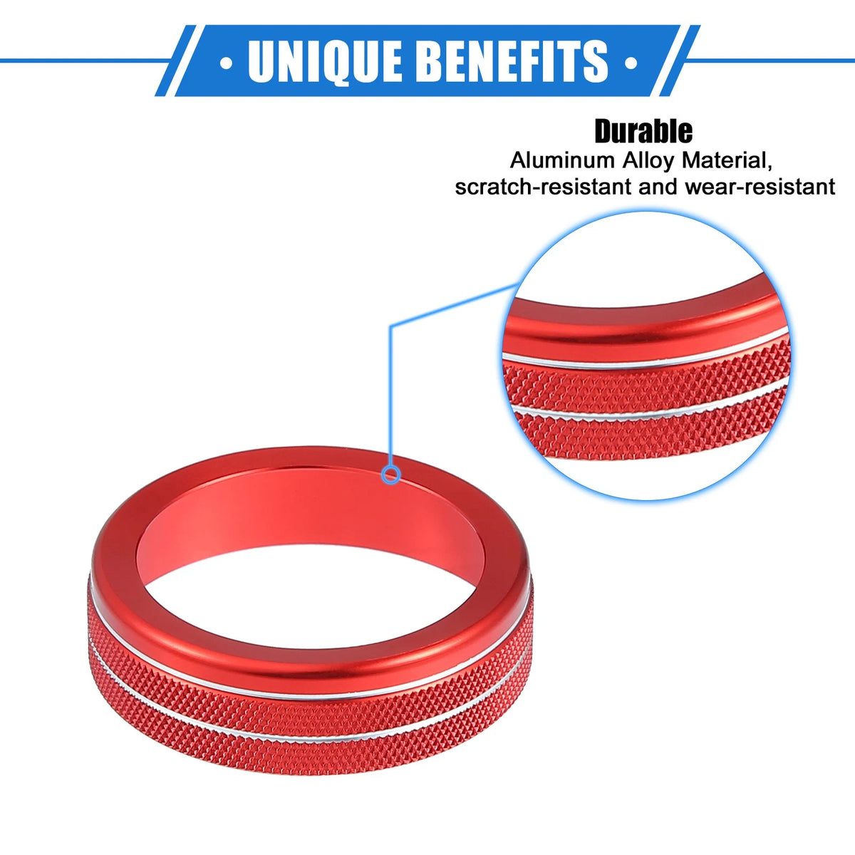 4 x AC Climate Control Knob Rings for Toyota Highlander (2020-2023) Red