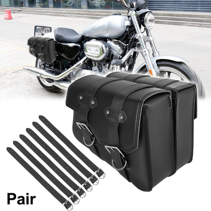 2 x Pair Saddlebag Pouch Waterproof Faux Leather for Universal Motorcycle