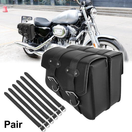 2 x Pair Saddlebag Pouch Waterproof Faux Leather for Universal Motorcycle