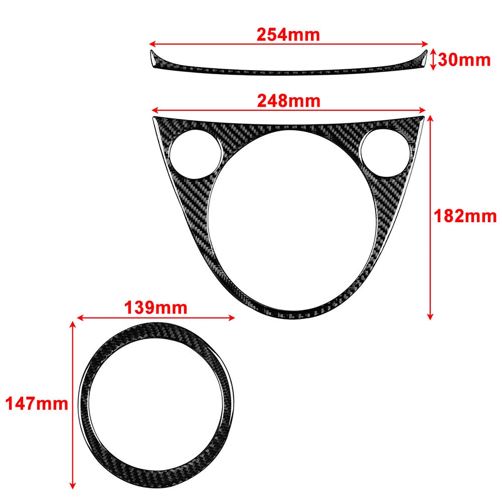 Carbon Fiber Gear Shift Panel Cover Trim for Fiat 500 (2012-2015)