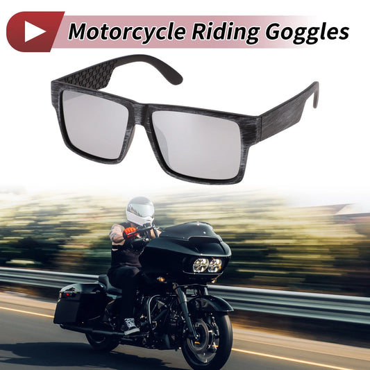 1 Pc Motorcycle Riding Goggles Silver Tone Lens Gray Frame Tri-acetal for MC