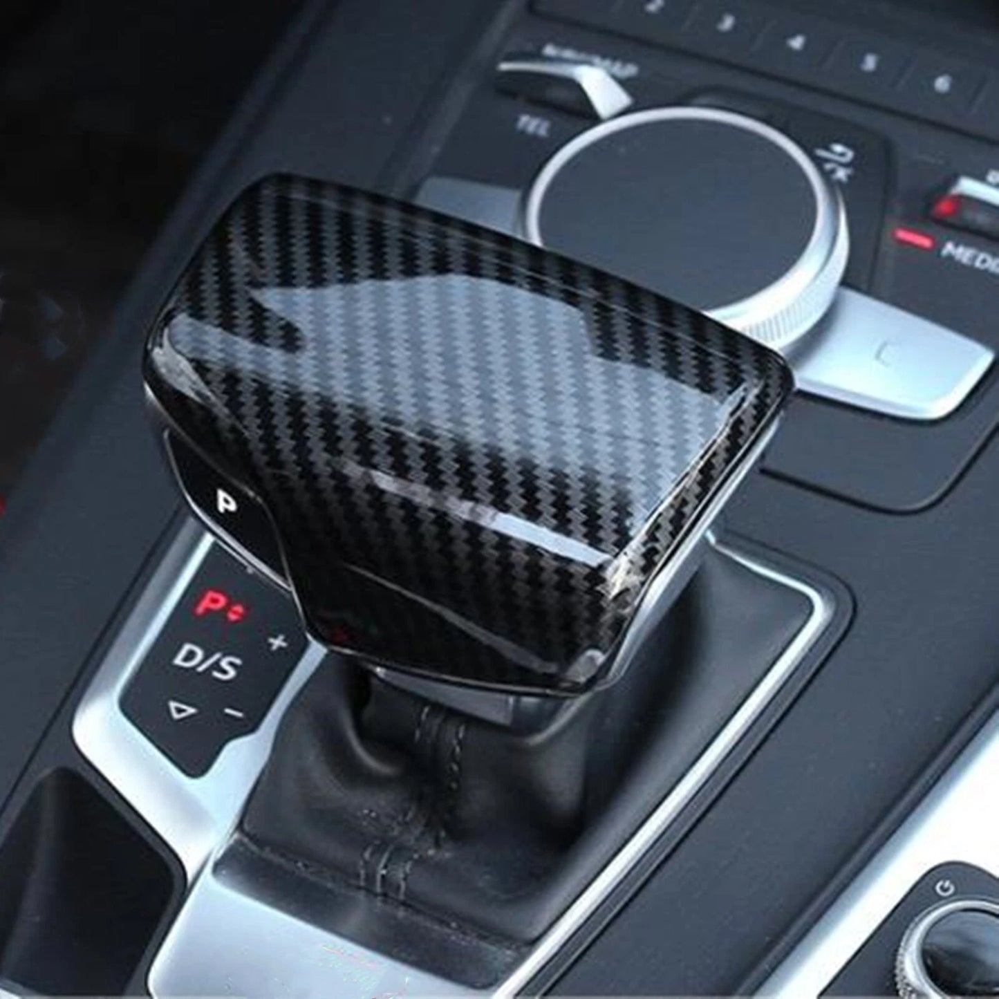 Gear Shift Knob Cover for Audi A4 A5 Q5 Q7 (2018-2021) Carbon Look 1 x