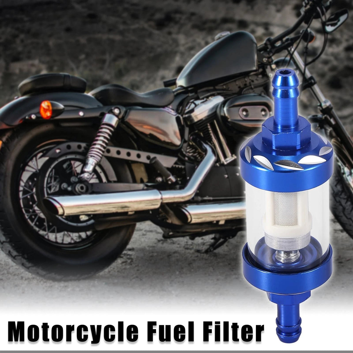 Blue Fuel Filters Engine Inline Gas Fuel Line Filter for Motorcycle Dirt Bike