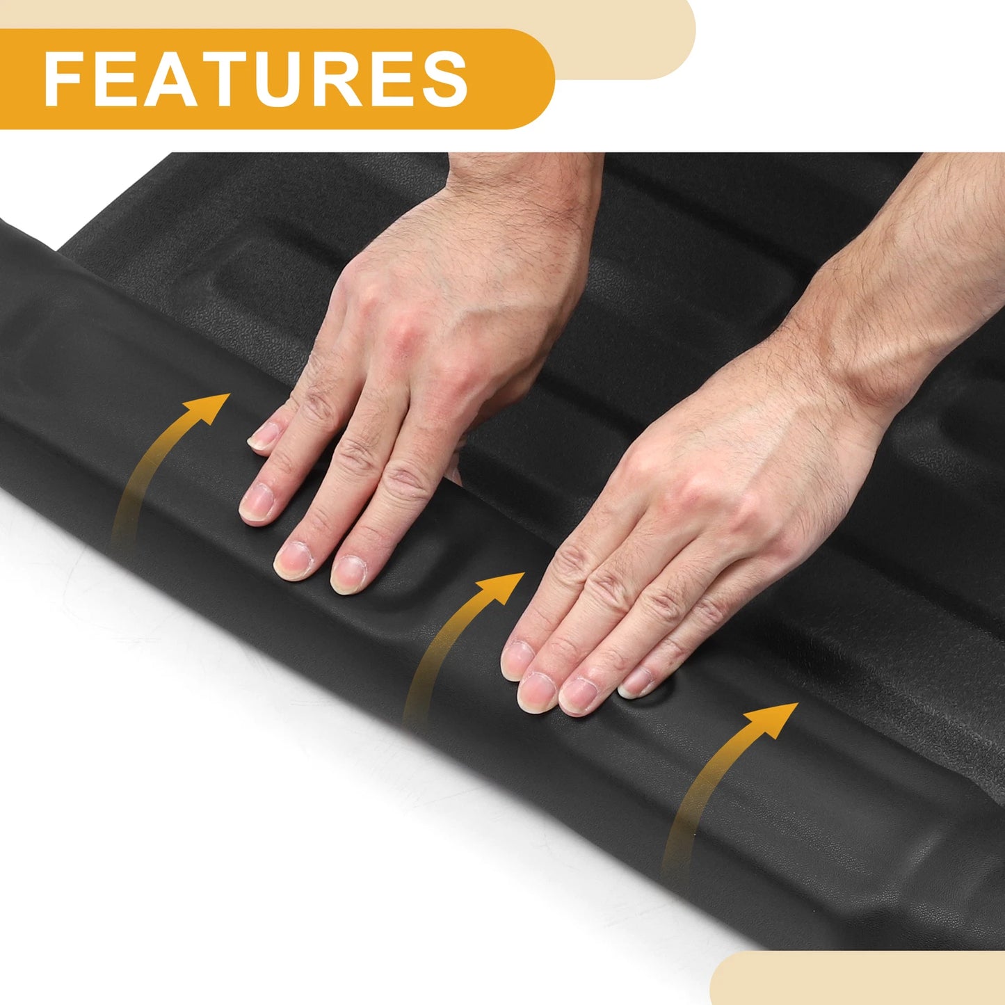 Cargo Liner Rear Trunk Mat Stripe Pattern TPE for Dodge Ram 1500 (2019-2024)