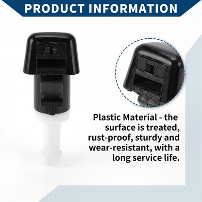 2 x Front Windshield Washer Nozzles for Jeep Patriot (2007-2017) Black White