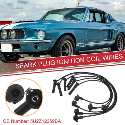 6pcs Spark Plug Wire Ignition Coil Cable for Ford Mustang (2005-2014)