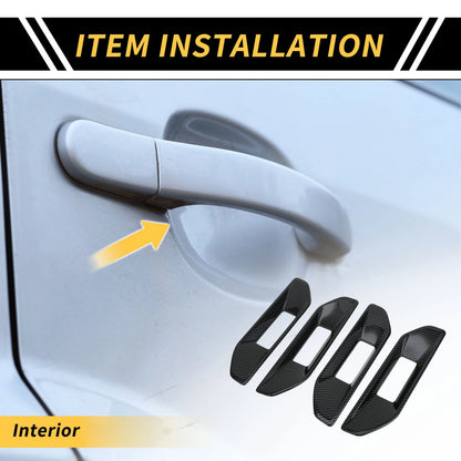 Carbon Fiber Door Handle Bowl Cover Trim for Ford Ranger (2023-2024)