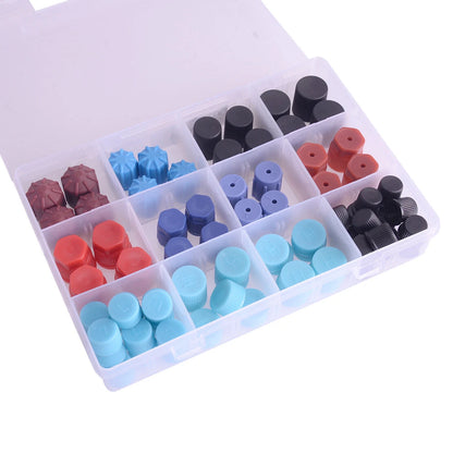 77 Pcs A/C R134A R12 Valve Core & Service Port Dust Caps for Cars