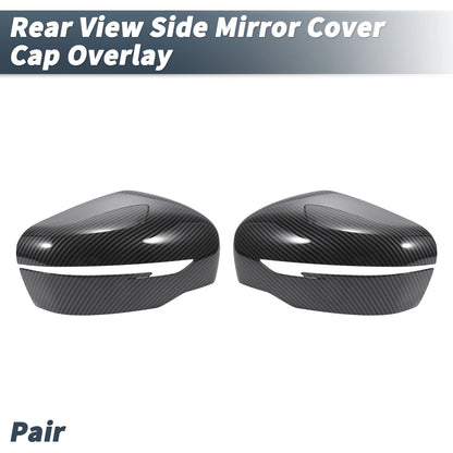 Rearview Mirror Cover Overlay Black Carbon Fiber for Nissan Navara (2015-2023)