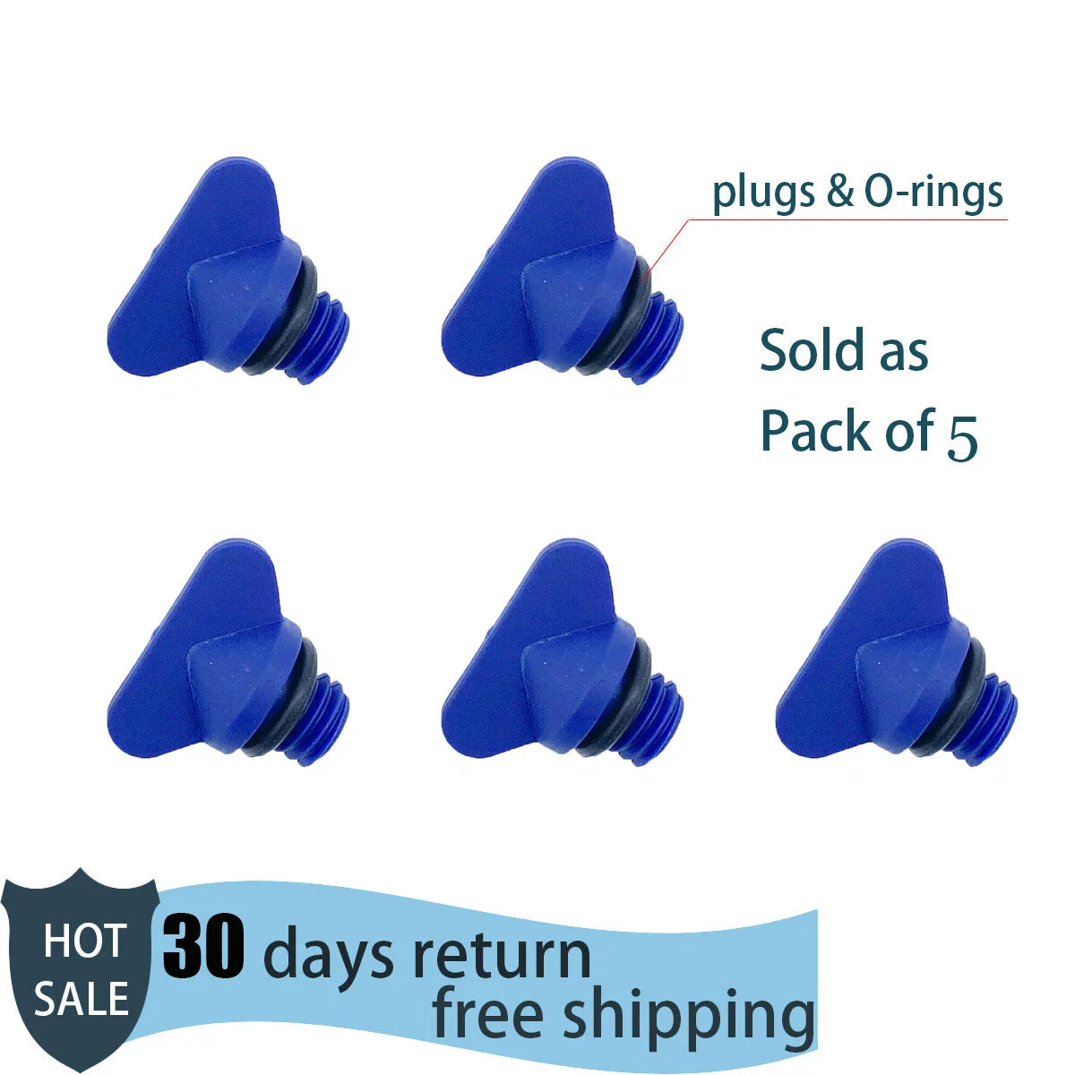 5 x Mercruiser Exhaust Manifold Water Drain Plugs (22-806608A02, 22-806608A1)