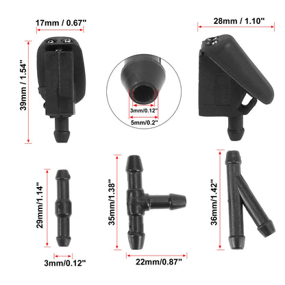 Windshield Washer Nozzles 2 x for Ford Fiesta (2001-2007)
