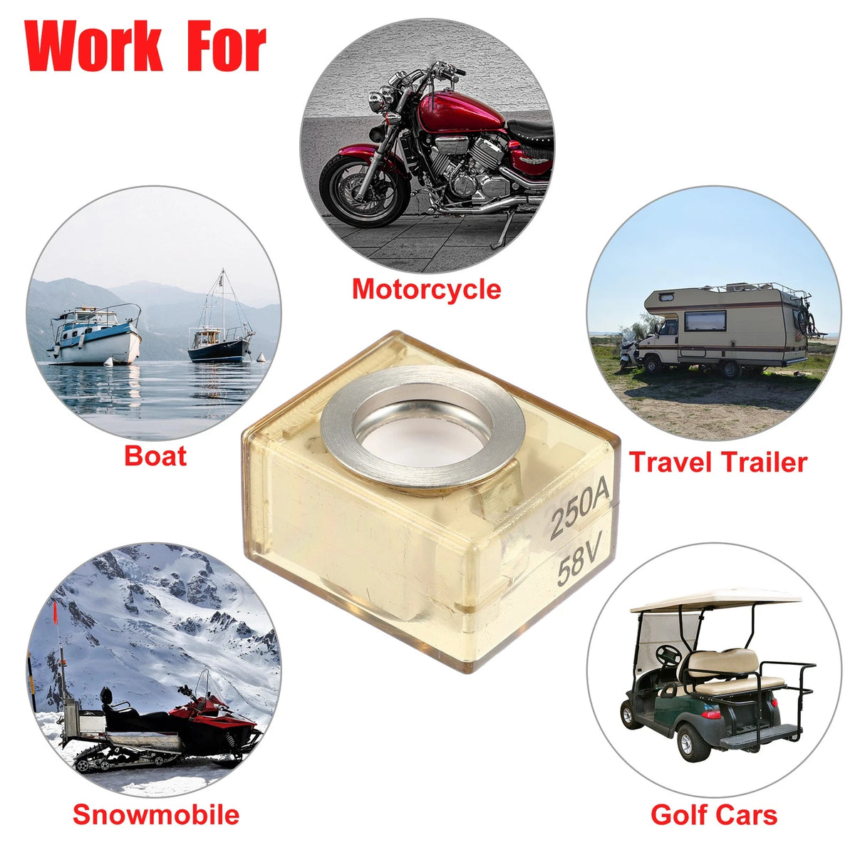 Fuse Terminal / 250A / Waterproof Marine Battery Fuse Terminal for Boat
