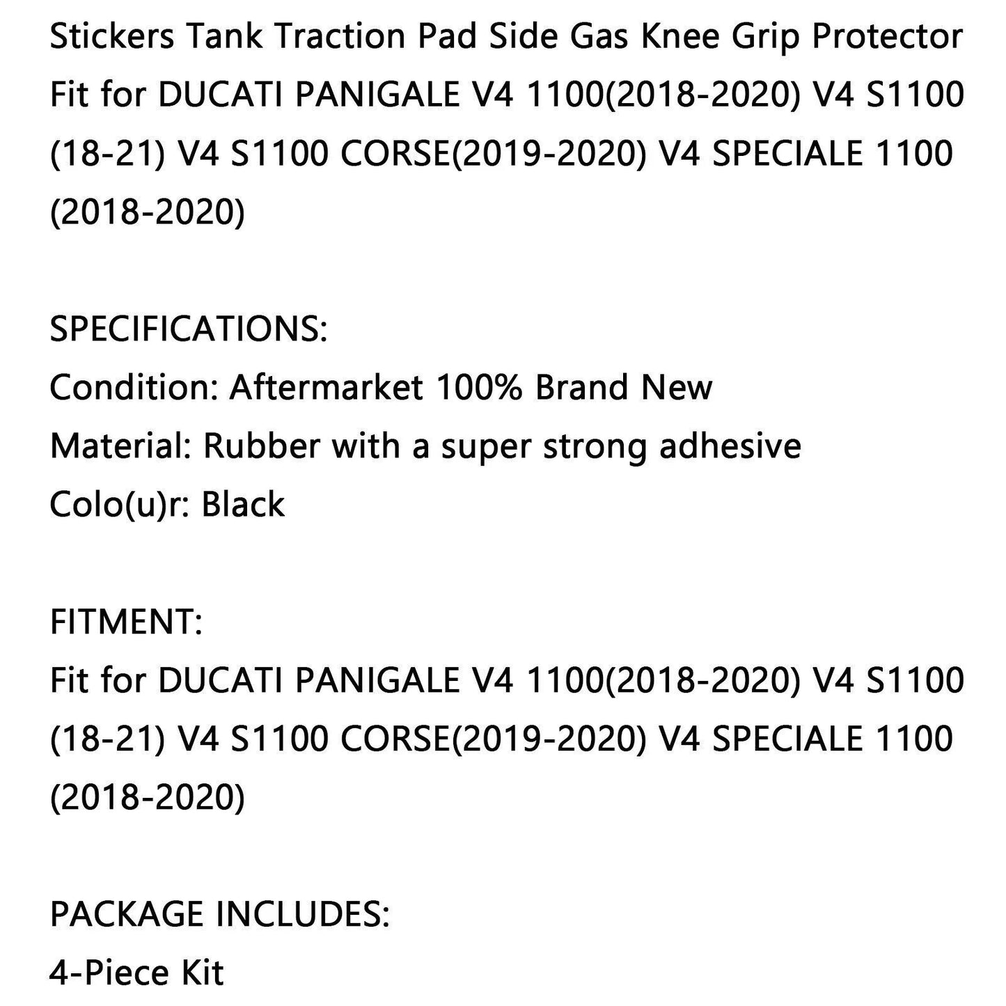 4 x Knee Pads for Ducati Panigale V4 1100 (2018-2023)