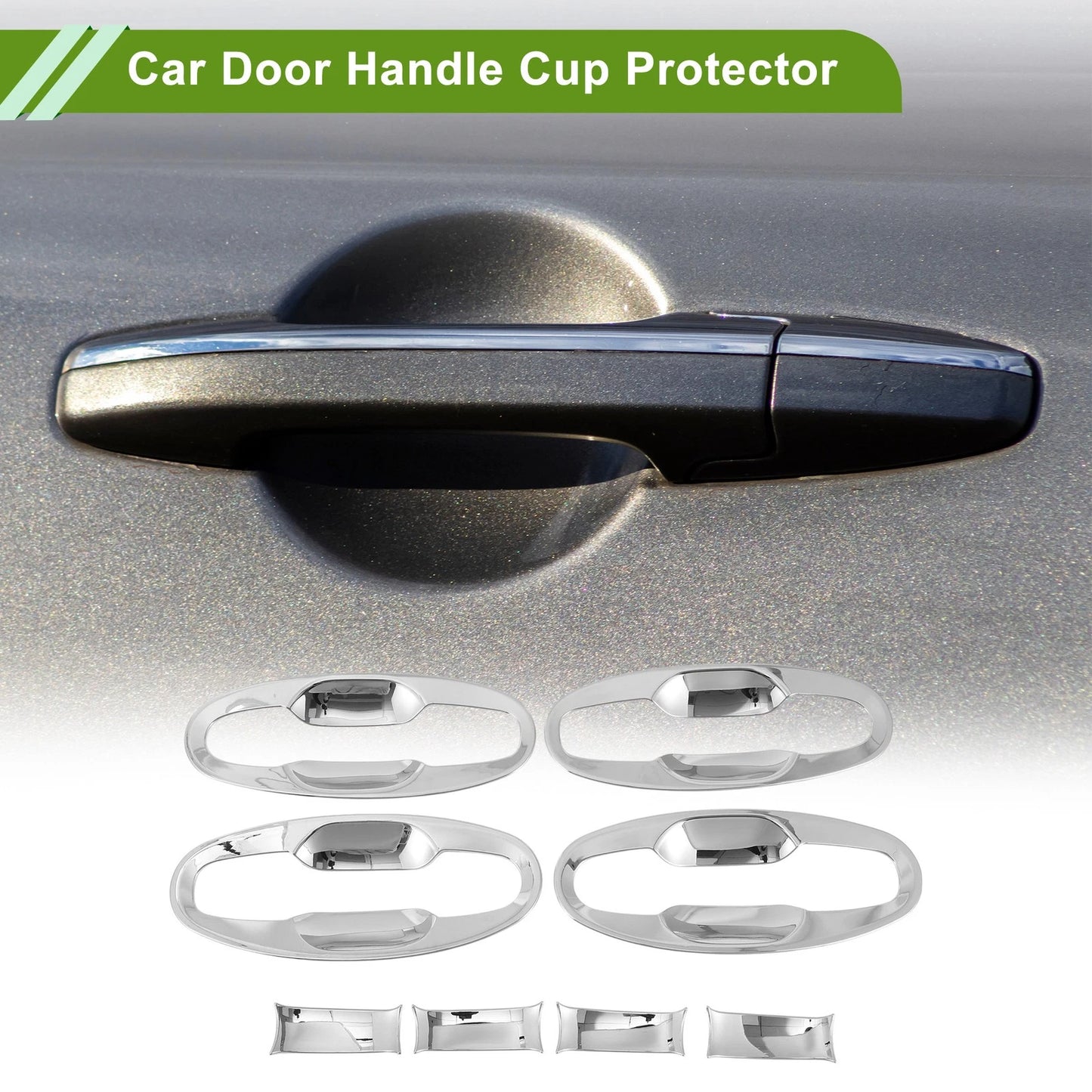 8 x Chrome Silver Door Handle Cup Protectors for Subaru XV (2018)