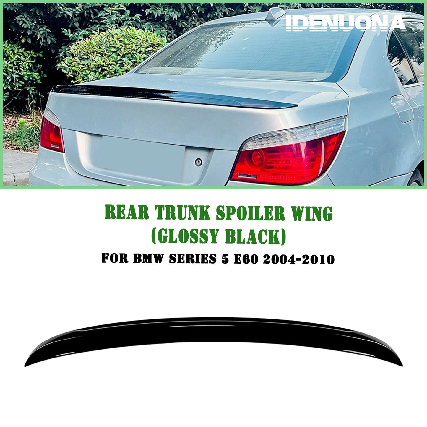 Rear Spoiler Lip for BMW 5 Series E60 (2004-2010) Gloss Black