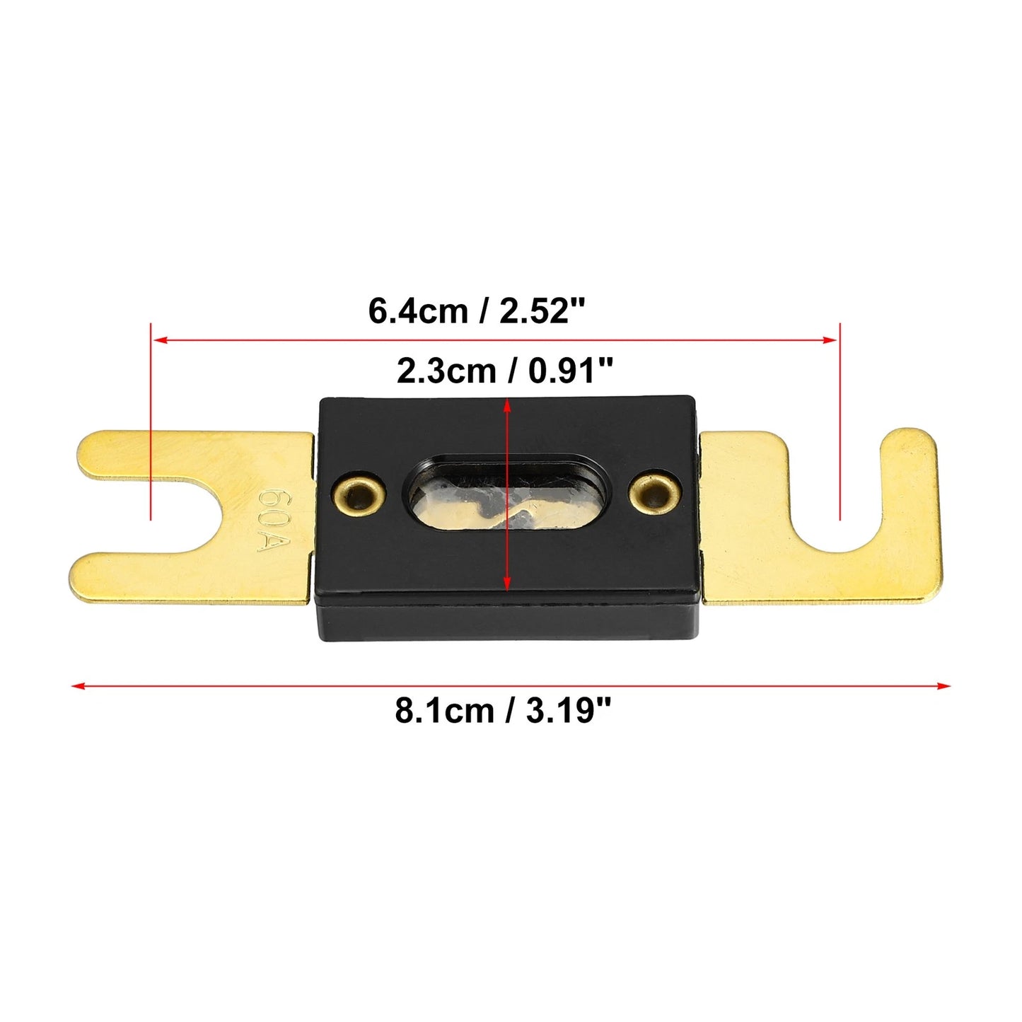 2 x Fuse Replacement 60A ANL Fuses for Car Truck Motorcycle Boat Audio CDs
