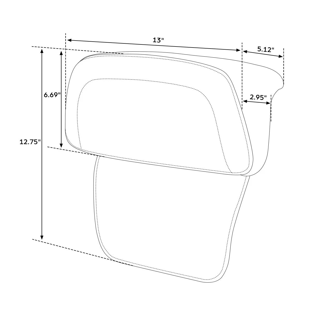 Razor Chopped Passenger Backrest Pad for Harley Touring Road Glide (2014-2023)