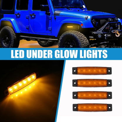4 x Car Interior LED Under Glow Neon Lights for Jeep