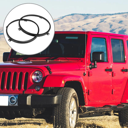 7" Round Hinge Headlight Mount Brackets for Jeep Wrangler (2007-2018)