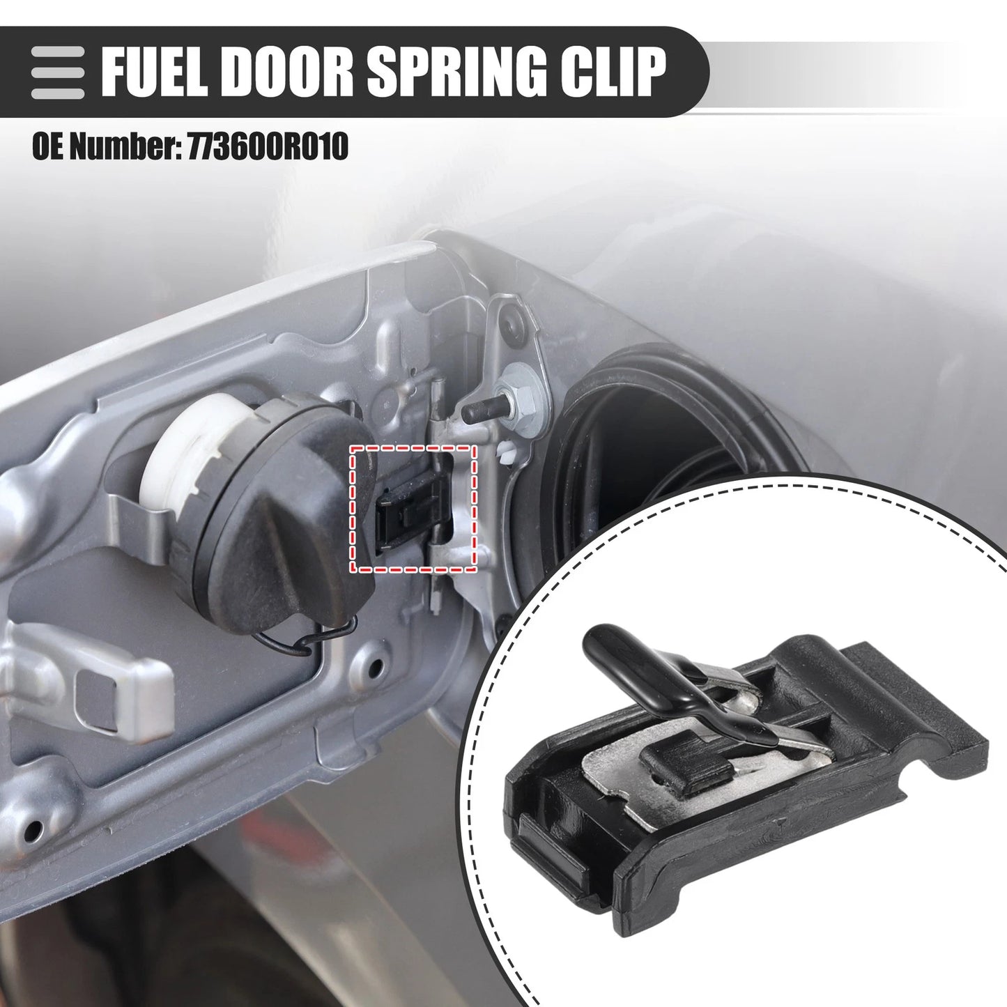Fuel Door Spring for Toyota Corolla (2003-2006) Plastic Metal Black