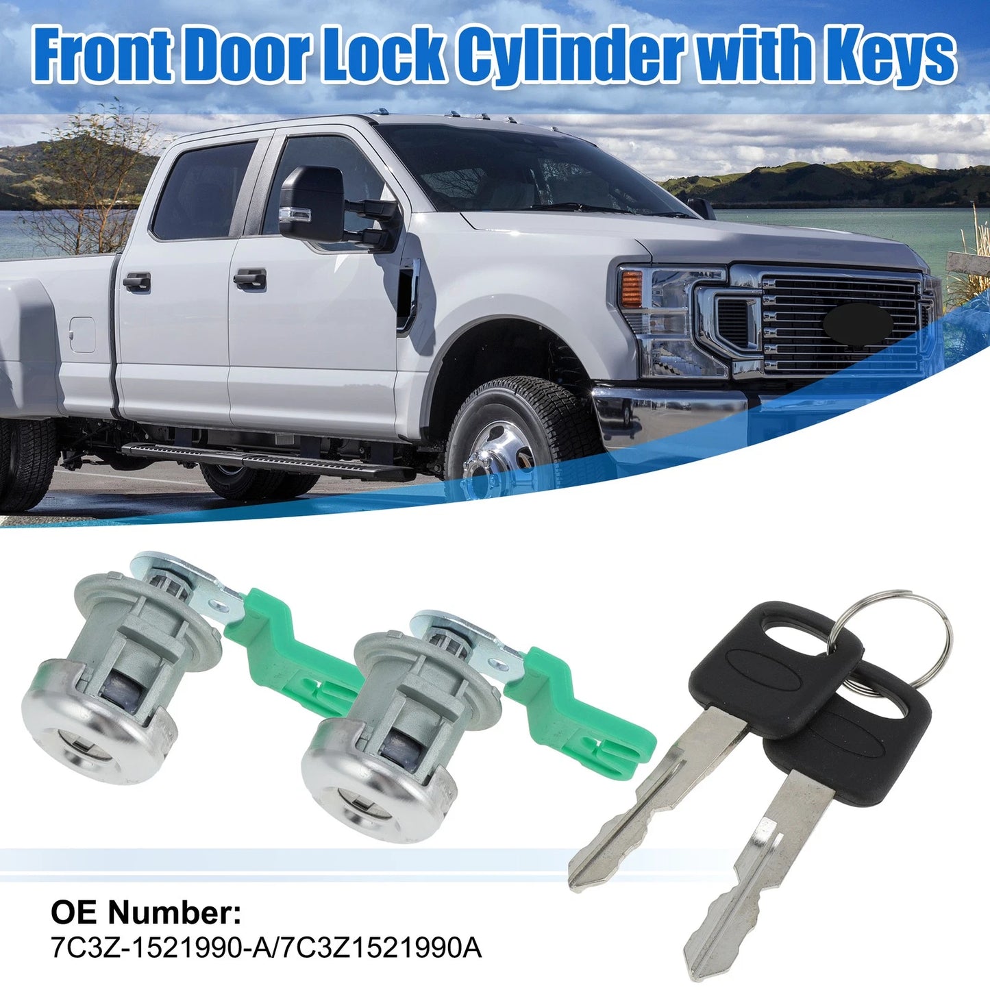 Front Door Lock Cylinder Tumbler w/ Key for Ford Lincoln LH RH (2007-2014)