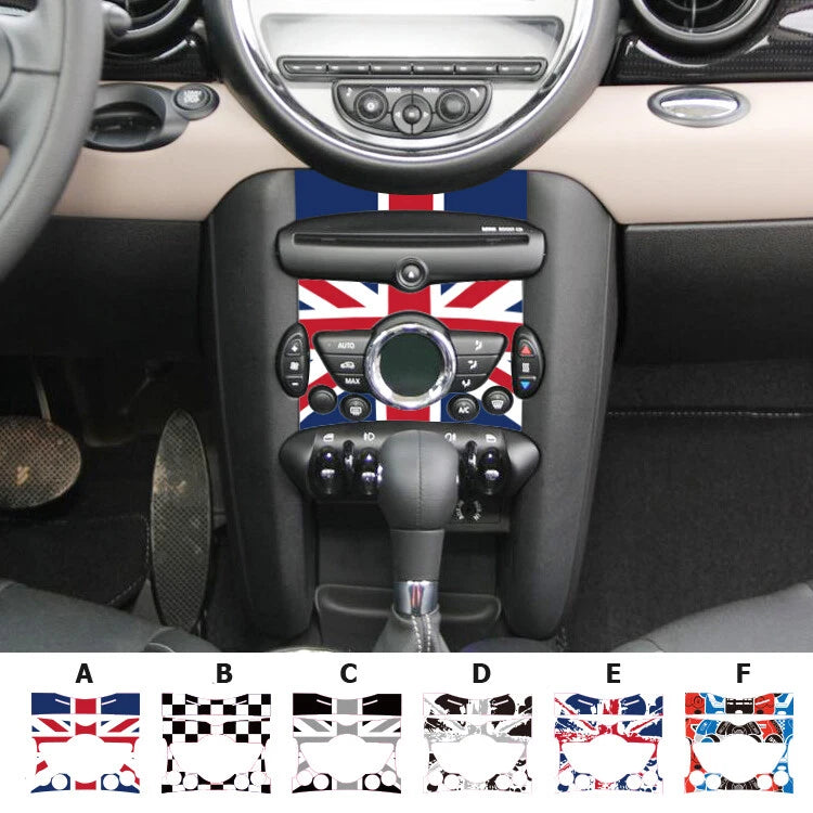 Union Jack AC Button Center Console Sticker PET Decal Fit For Mini Cooper